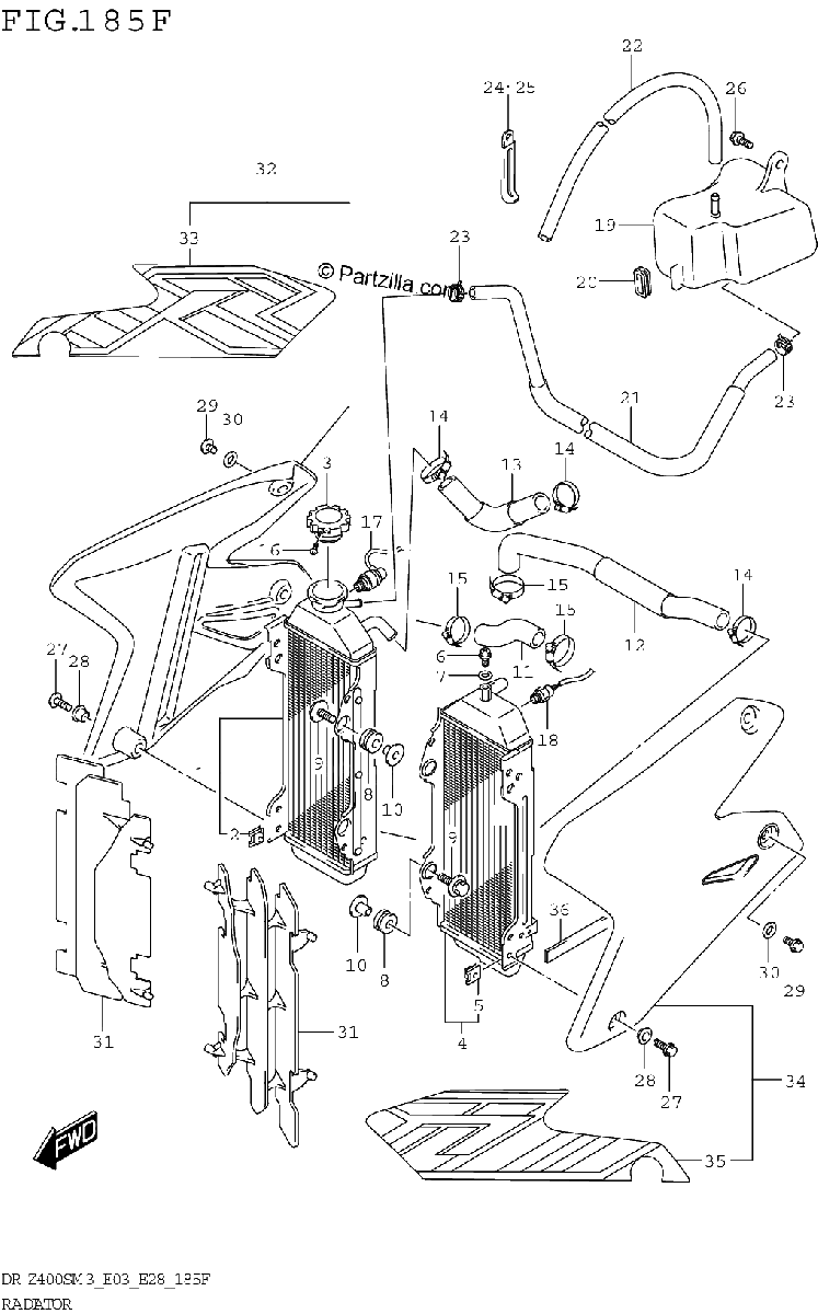 Diagrama de RADIATOR DR Z400SMM3 E33