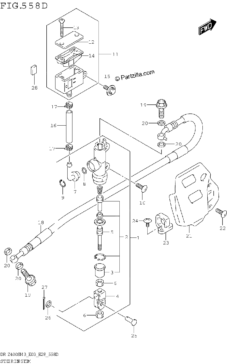Diagrama de REAR MASTER CYLINDER DR Z400SMM3 E03