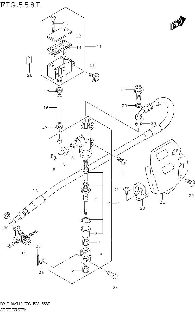 Diagrama de REAR MASTER CYLINDER DR Z400SMM3 E28