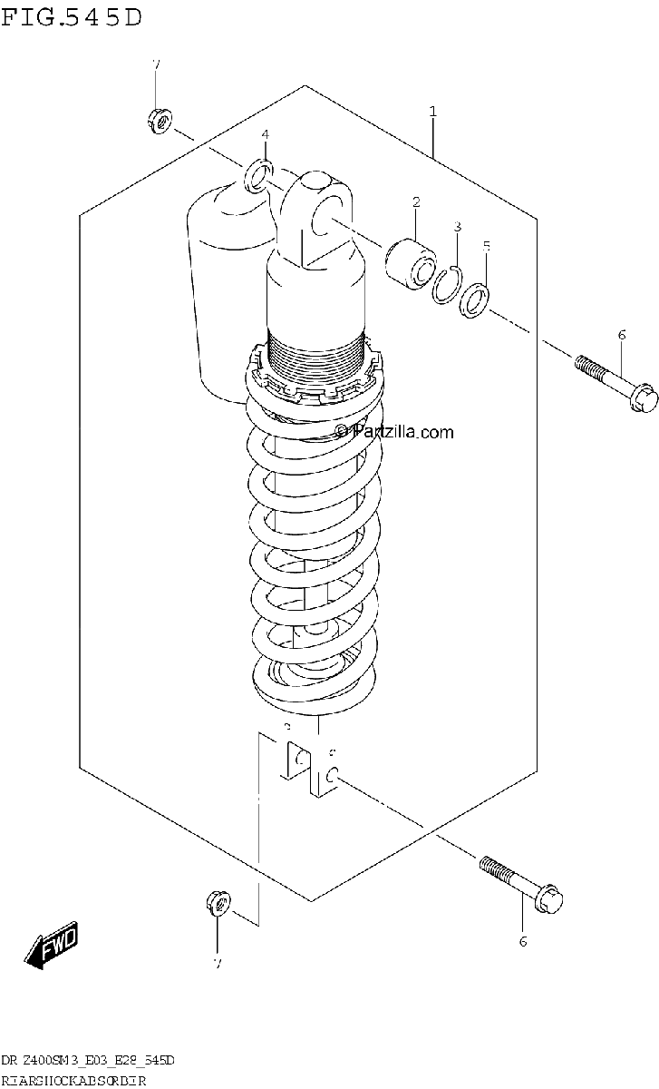 Diagrama de REAR SHOCK ABSORBER DR Z400SMM3 E03