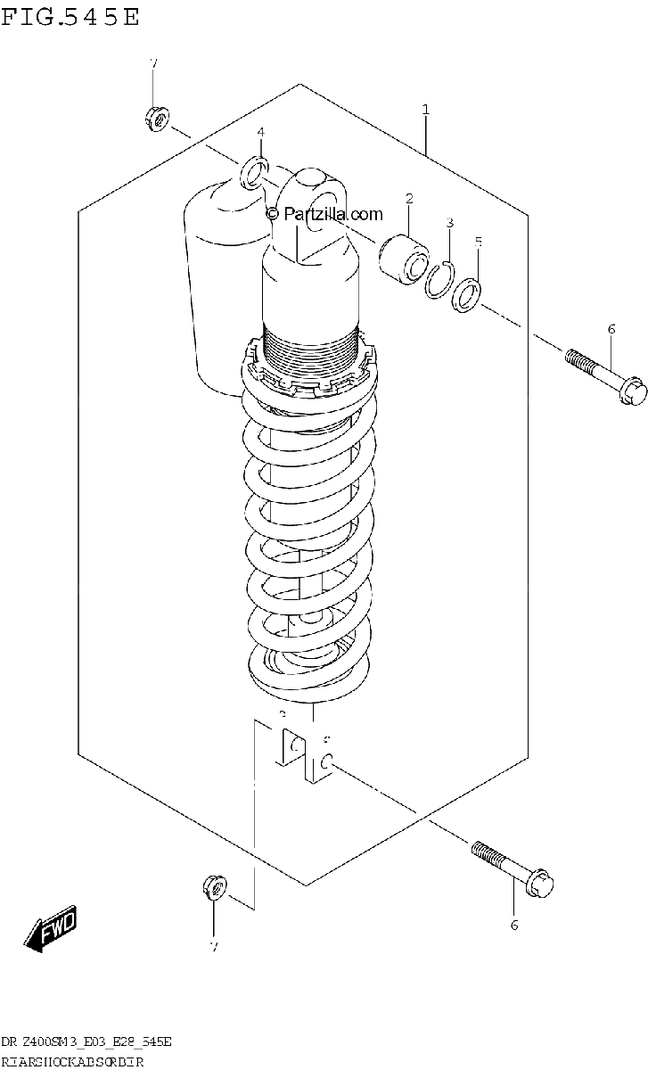 Diagrama de REAR SHOCK ABSORBER DR Z400SMM3 E28