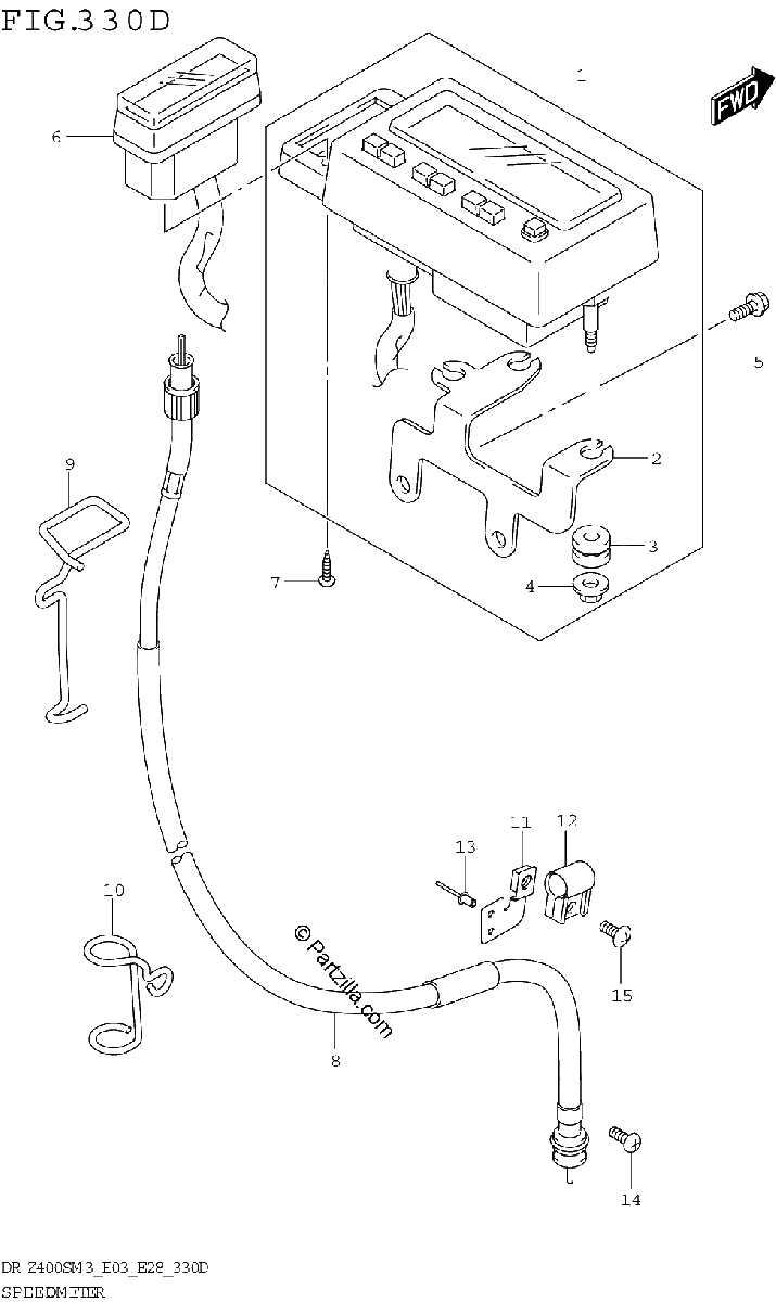 Diagrama de SPEEDOMETER DR Z400SMM3 E03