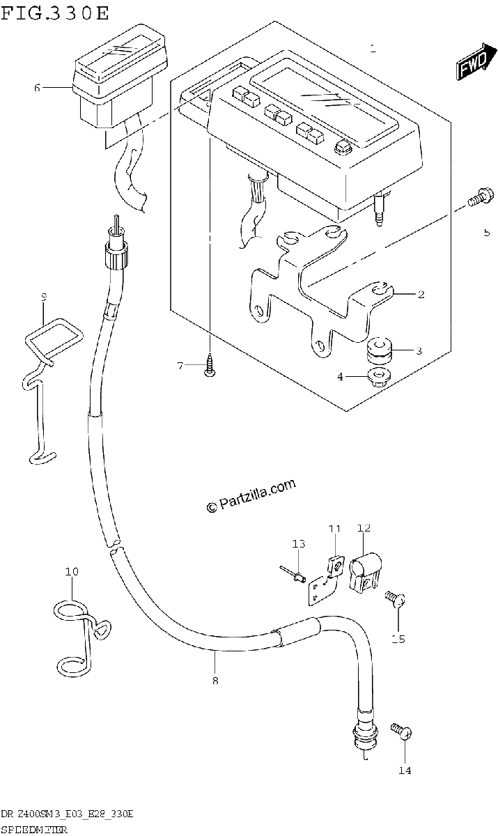 Diagrama de SPEEDOMETER DR Z400SMM3 E28