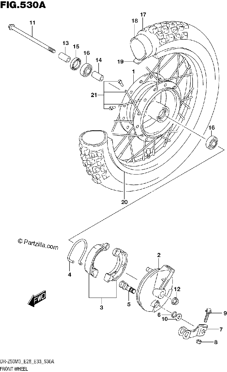 Diagrama de FRONT WHEEL