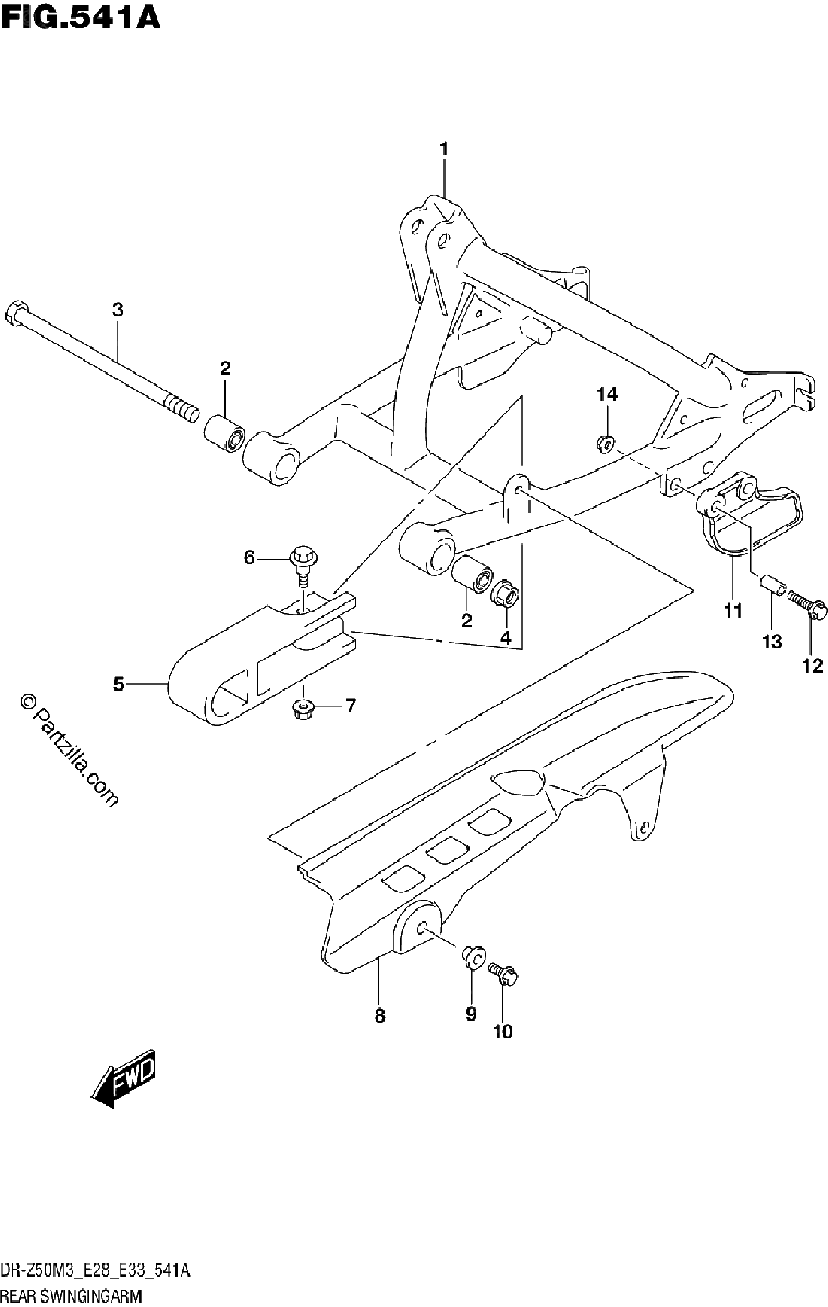 Diagrama de REAR SWINGINGARM