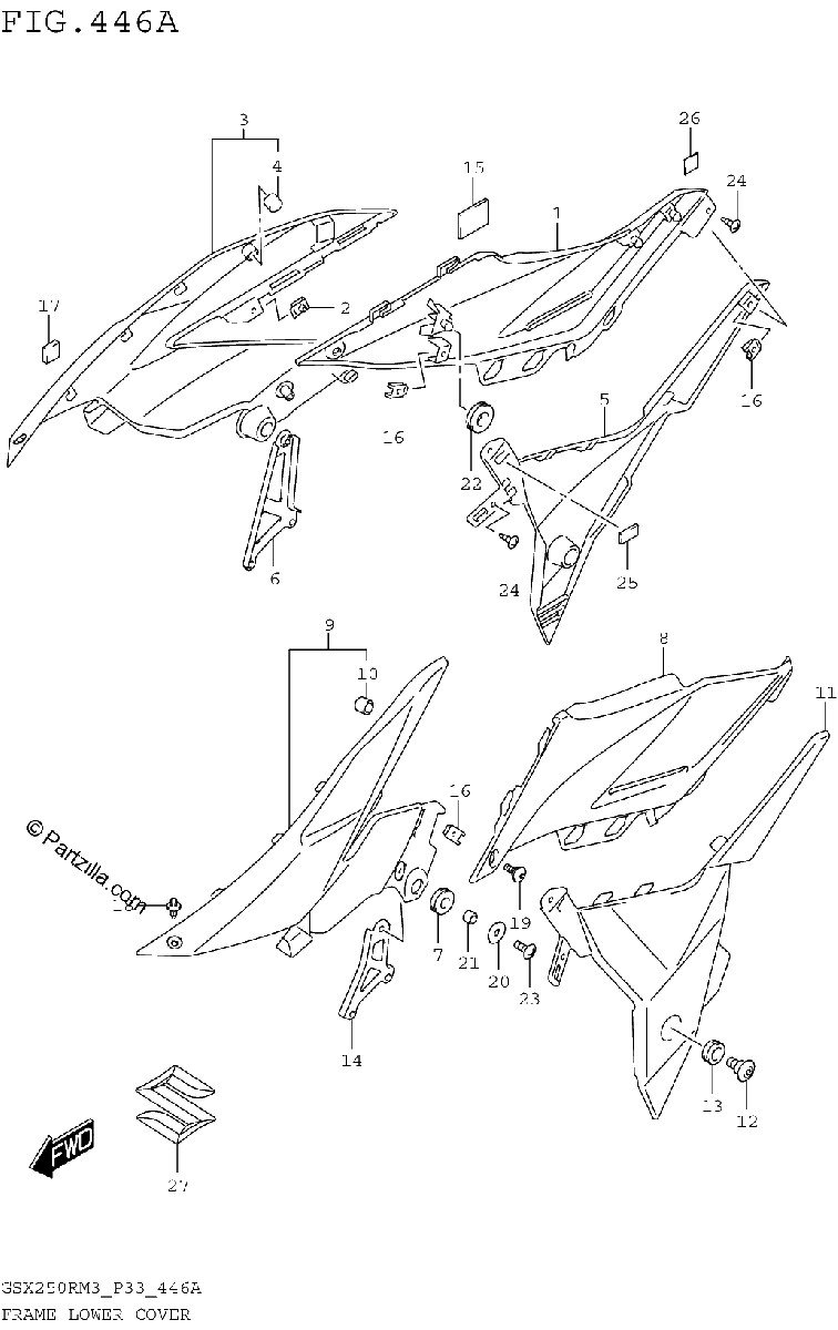 Diagrama de FRAME LOWER COVER