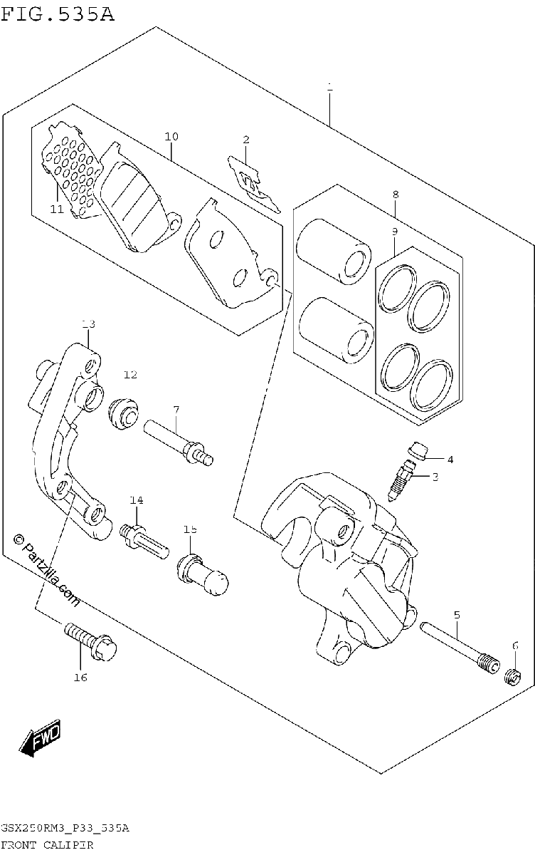 Diagrama de FRONT CALIPER