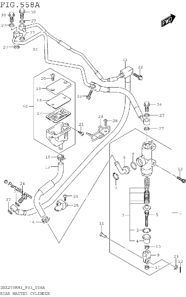 Diagrama de REAR MASTER CYLINDER