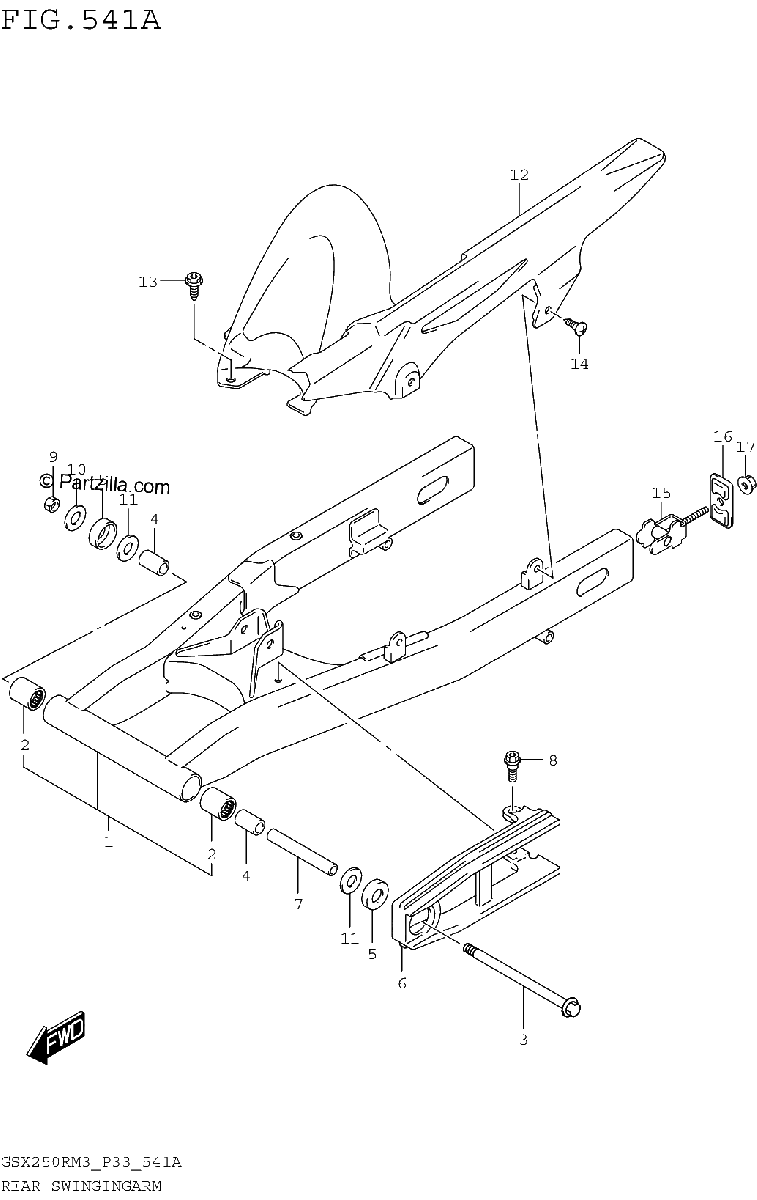 Diagrama de REAR SWINGINGARM