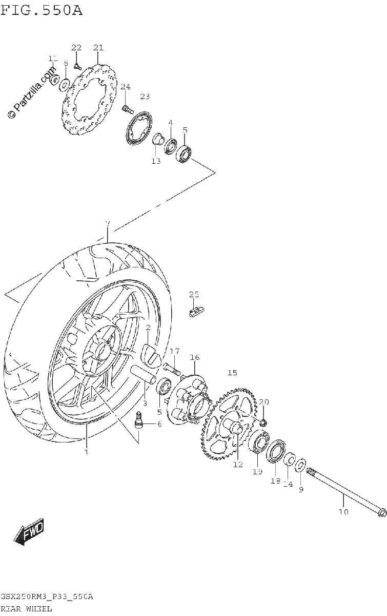 Diagrama de REAR WHEEL