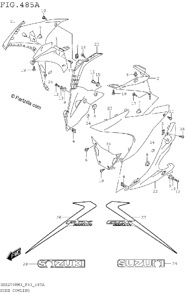 Diagrama de SIDE COWLING