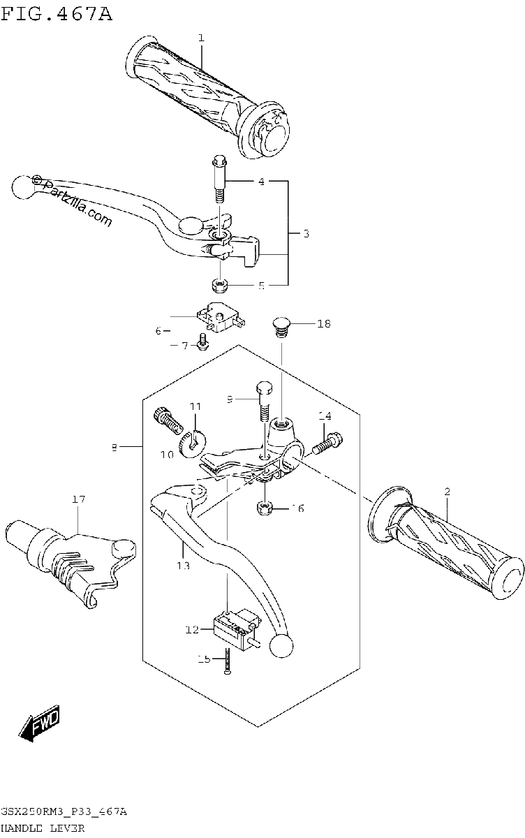 Diagrama de HANDLE LEVER