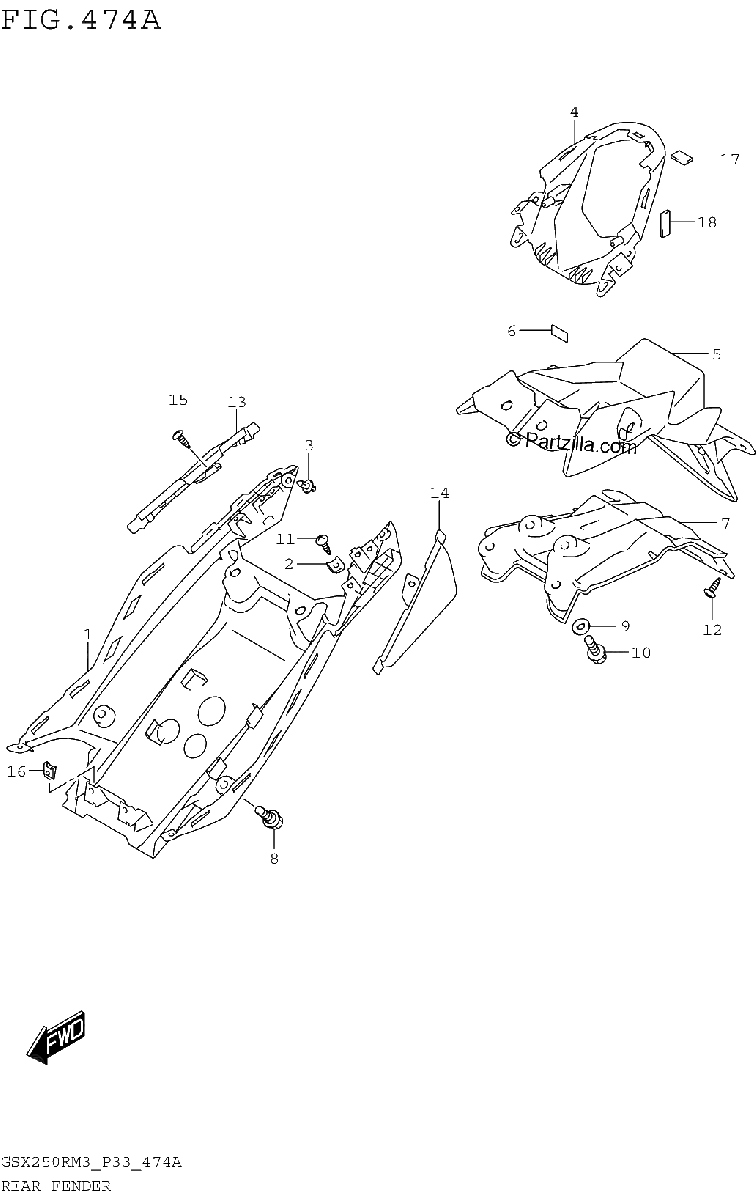 Diagrama de REAR FENDER