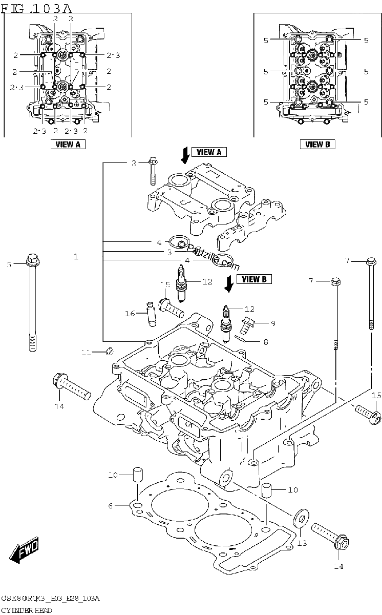 Diagrama de CYLINDER HEAD