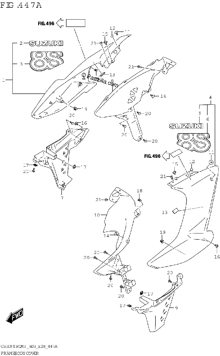 Diagrama de FRAME BODY COVER