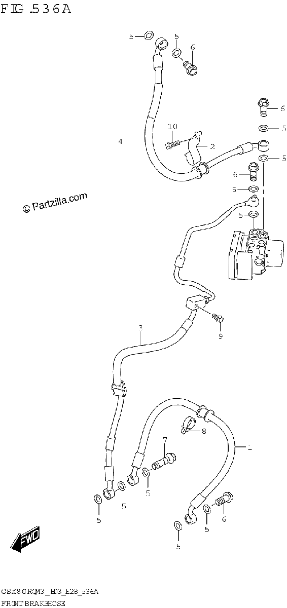 Diagrama de FRONT BRAKE HOSE