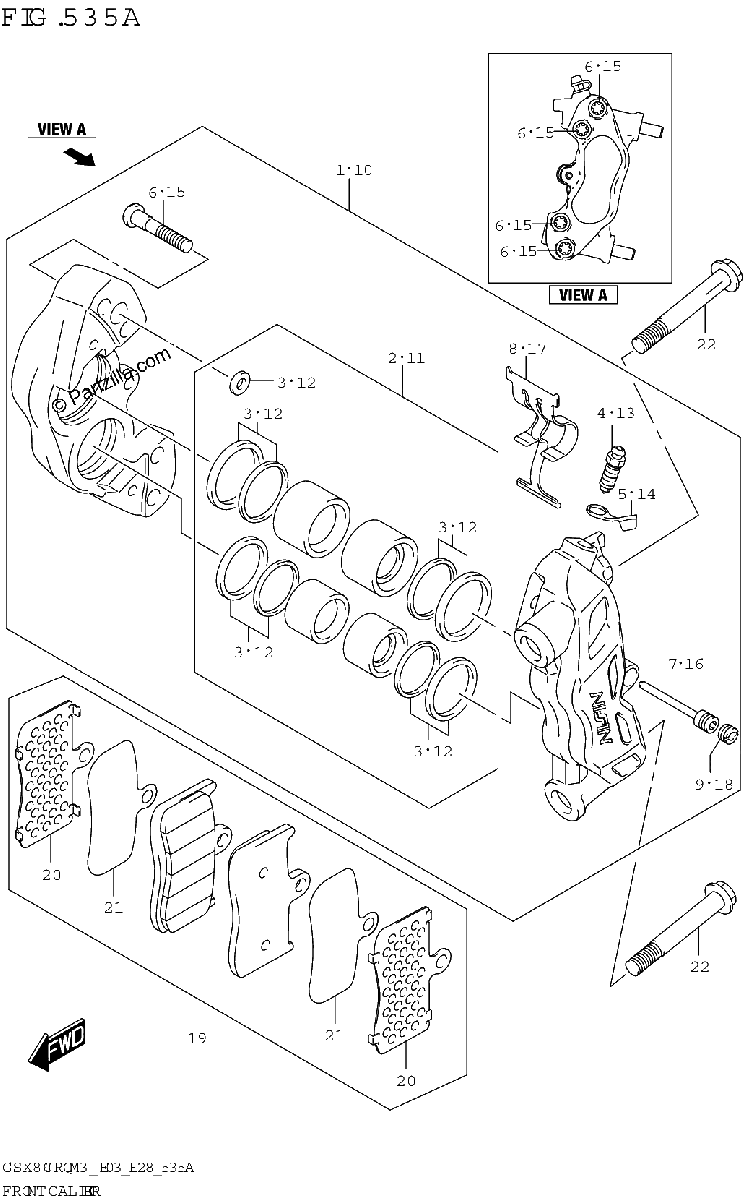 Diagrama de FRONT CALIPER