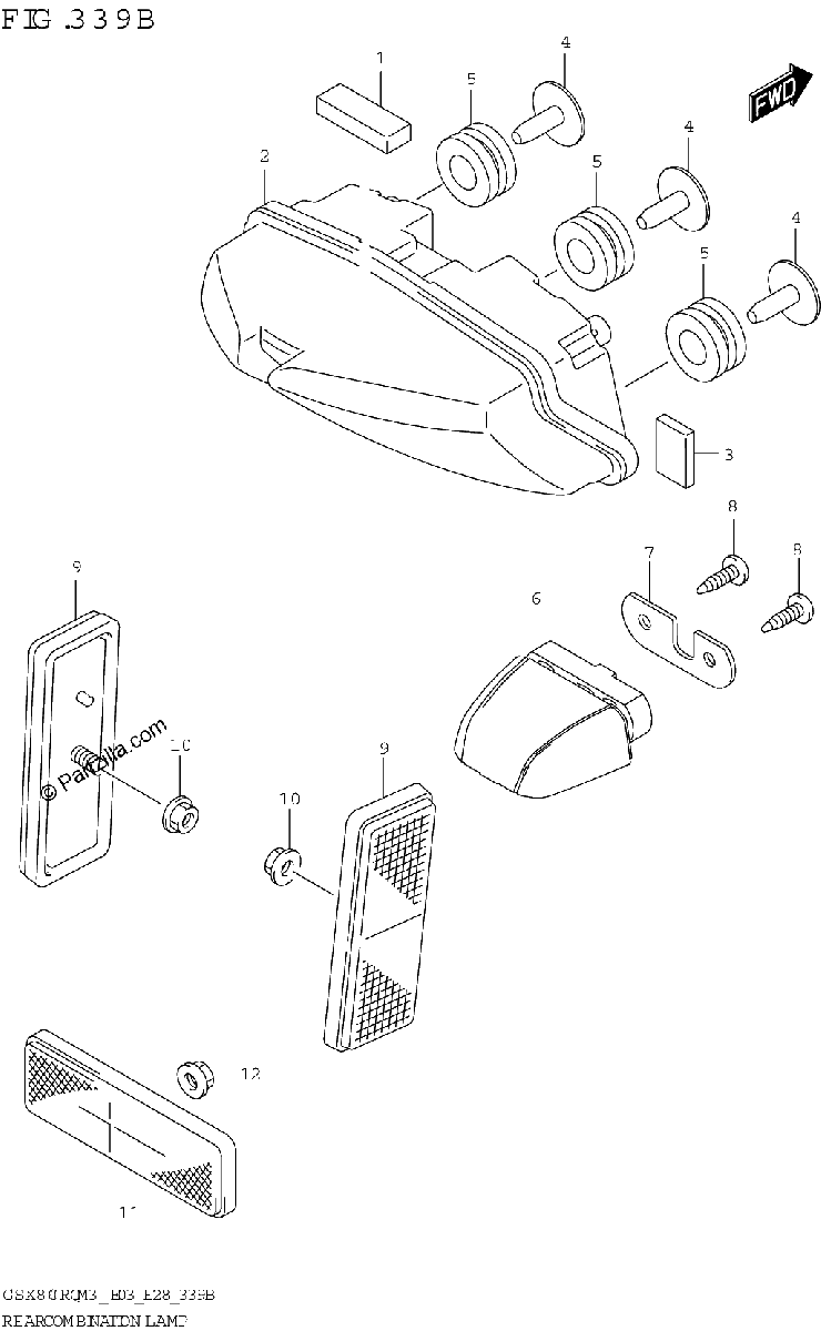 Diagrama de REAR COMBINATION LAMP