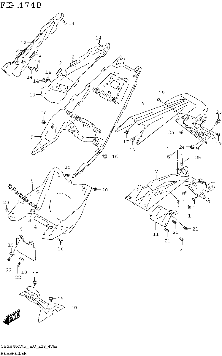 Diagrama de REAR FENDER