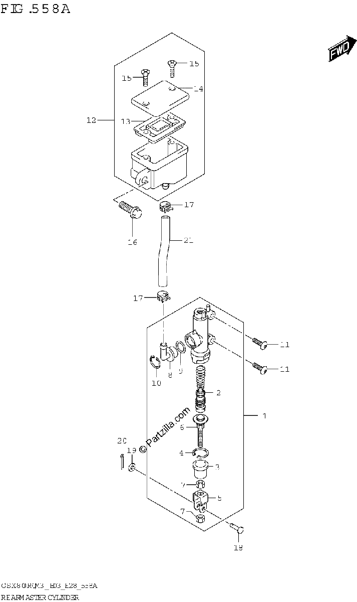Diagrama de REAR MASTER CYLINDER