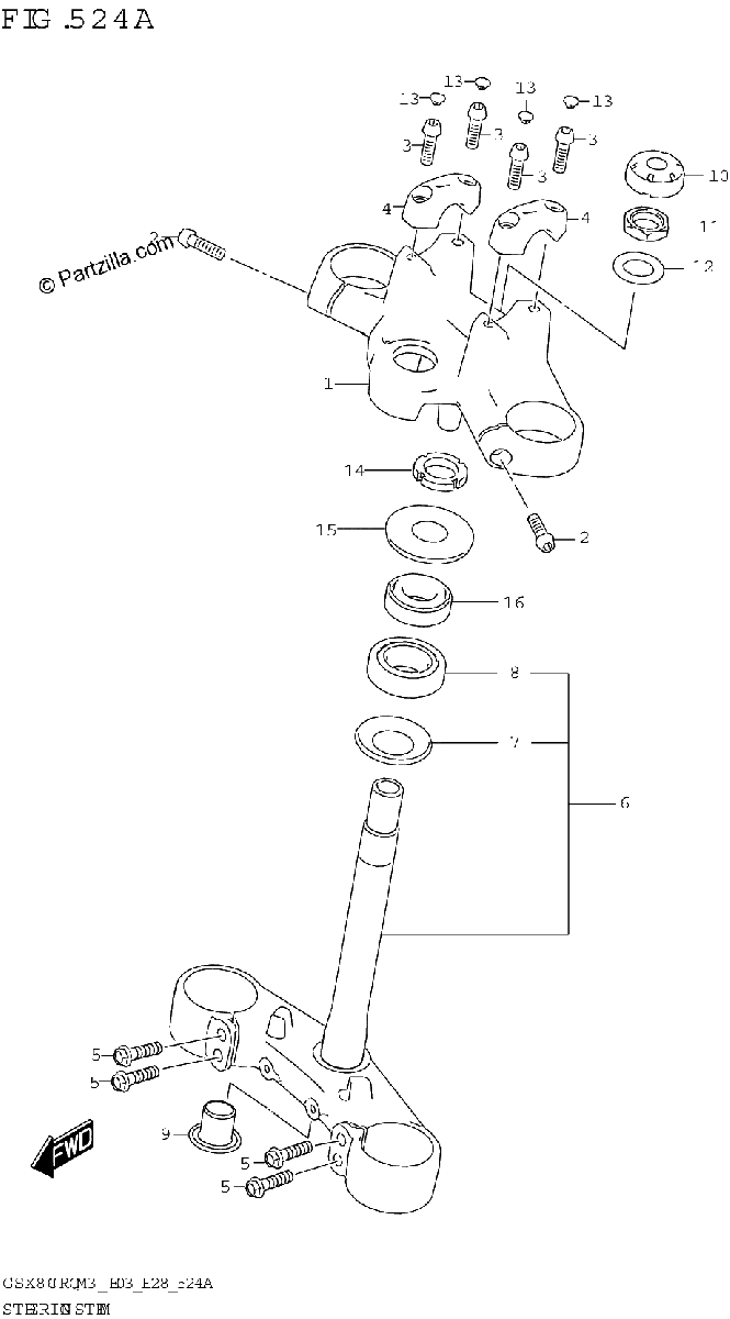 Diagrama de STEERING STEM