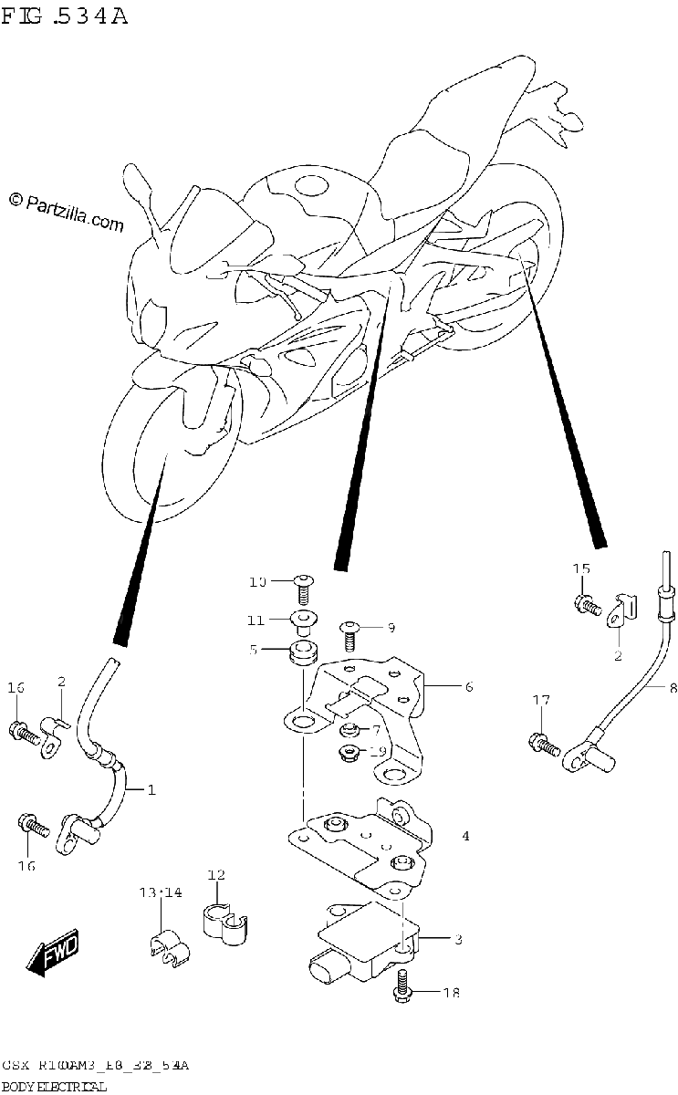 Diagrama de BODY ELECTRICAL GSX R1000A
