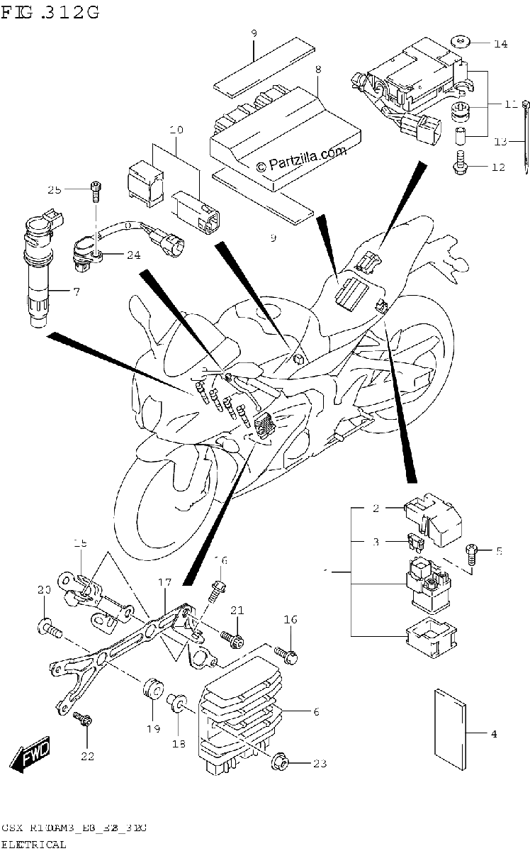 Diagrama de ELECTRICAL GSX R1000A E33