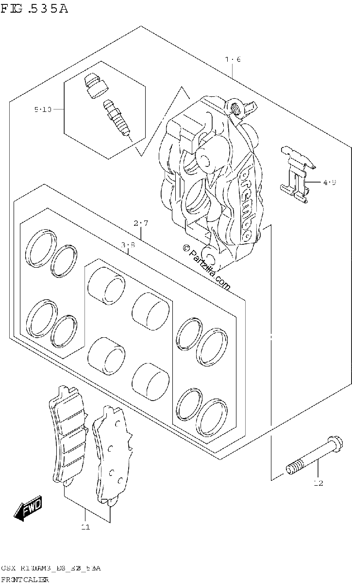 Diagrama de FRONT CALIPER