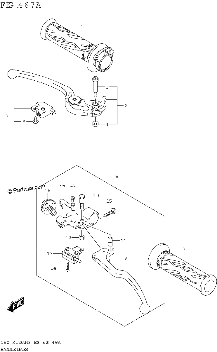 Diagrama de HANDLE LEVER
