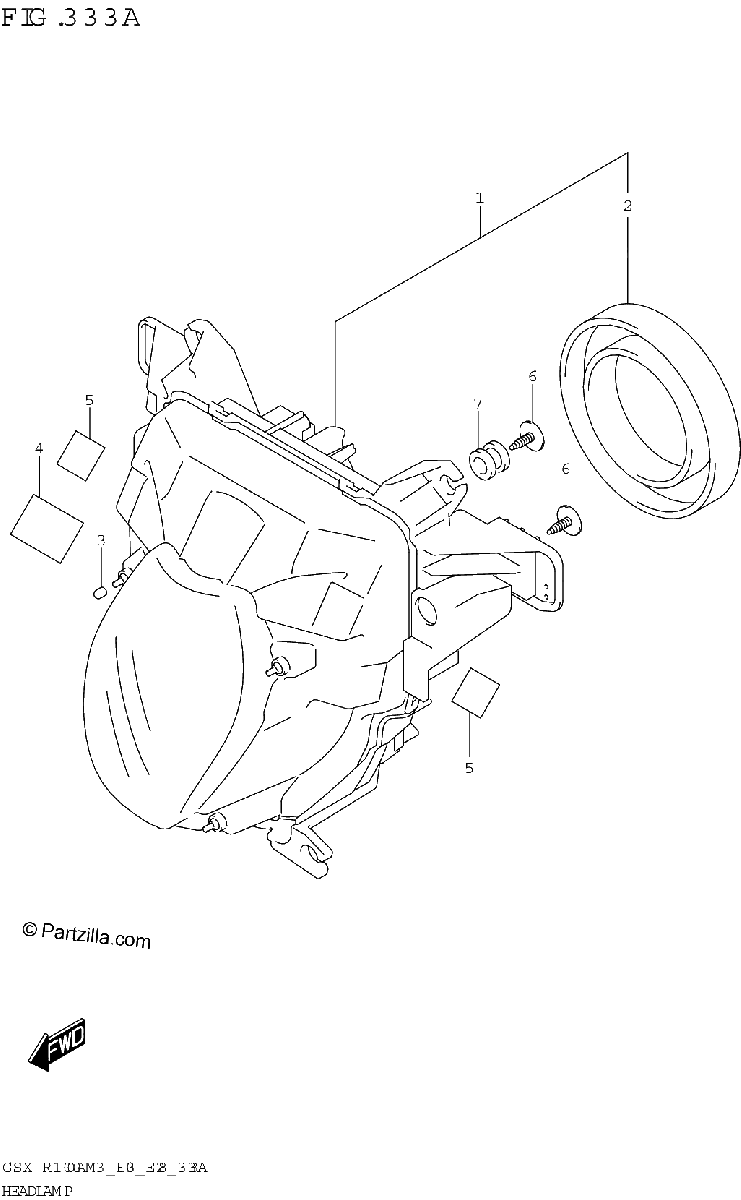 Diagrama de HEADLAMP GSX R1000A