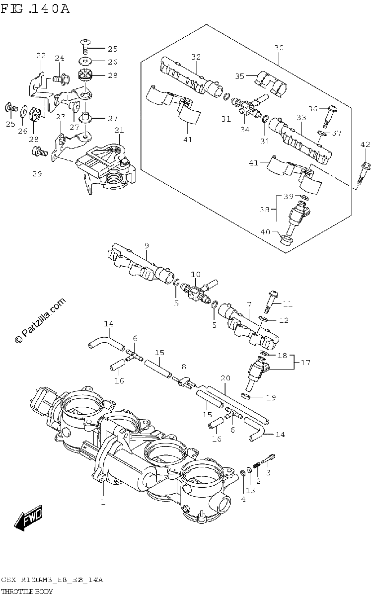 Diagrama de THROTTLE BODY E03 E28