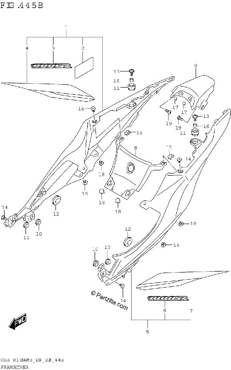 Diagrama de FRAME COVER GSX R1000RA