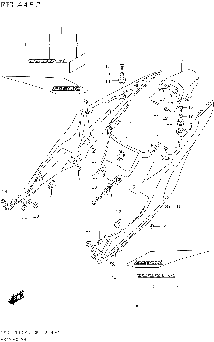 Diagrama de FRAME COVER GSX R1000RZA