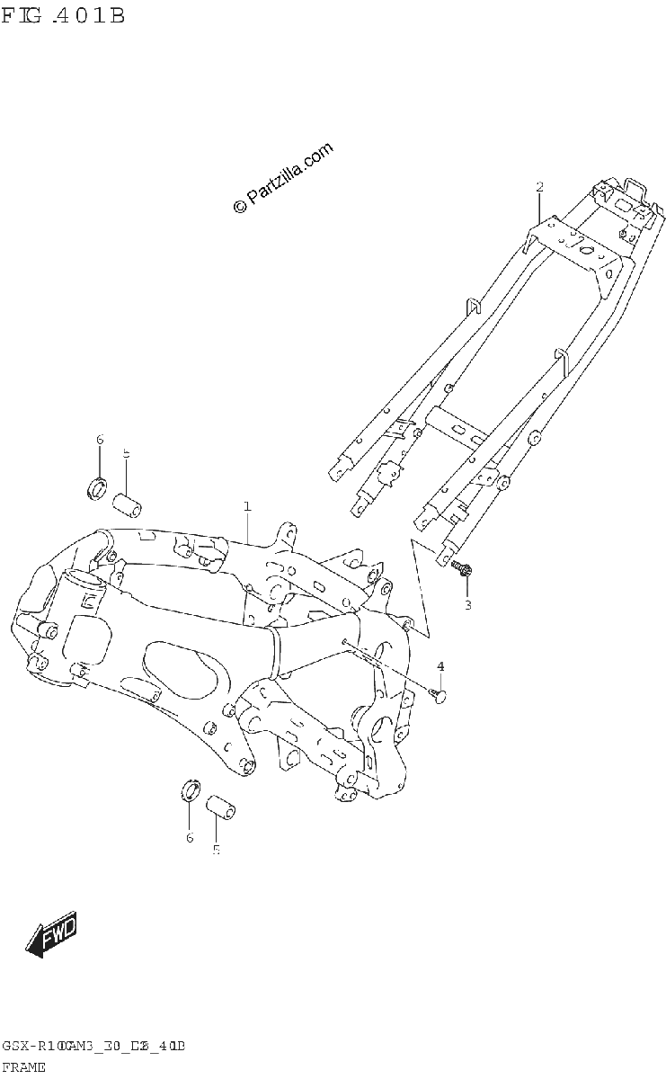 Diagrama de FRAME GSX R1000RA GSX R1000RZA