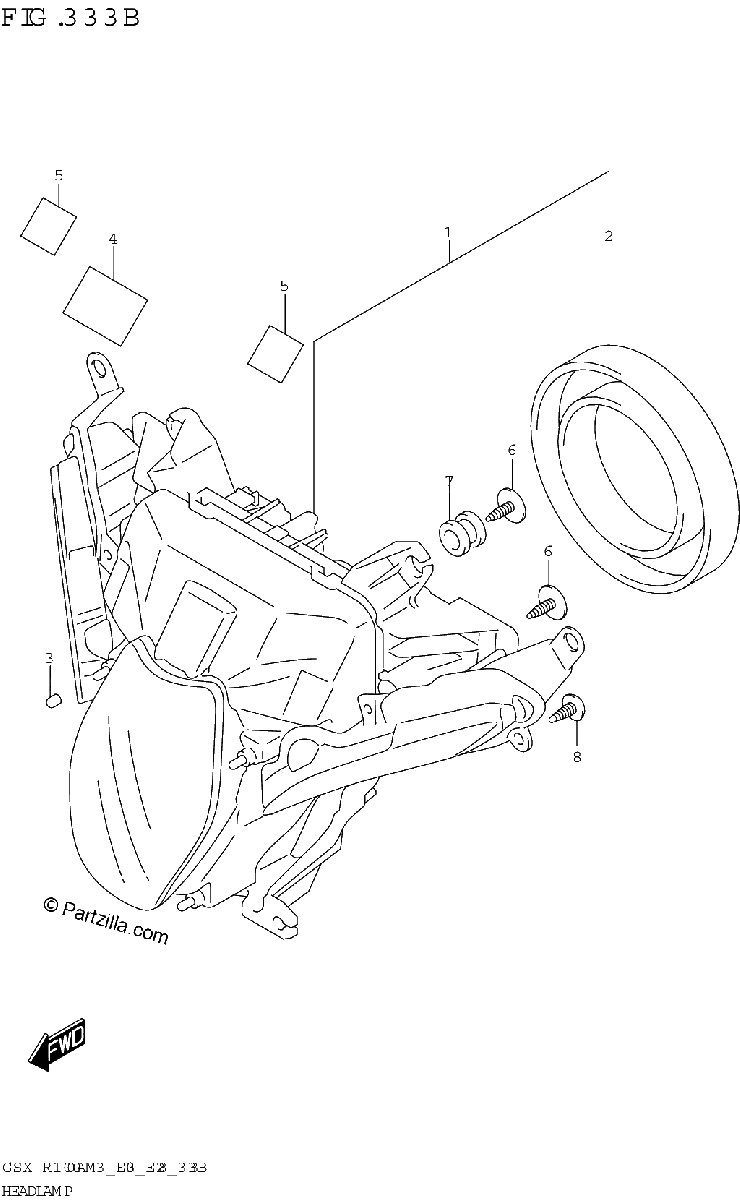 Diagrama de HEADLAMP GSX R1000RA GSX R1000RZA