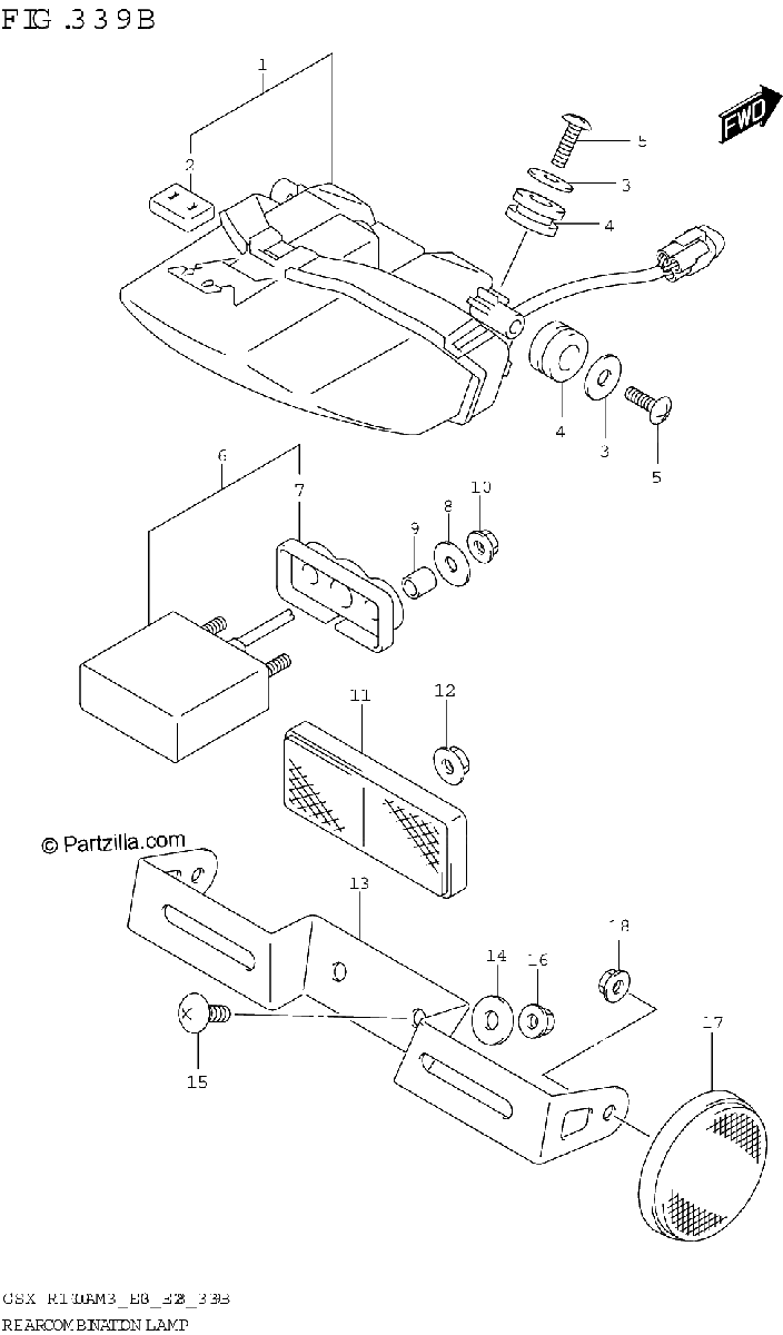 Diagrama de REAR COMBINATION LAMP
