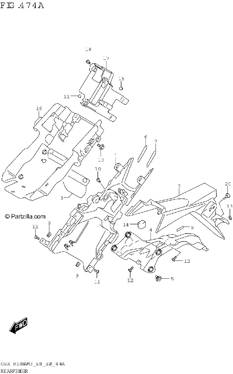 Diagrama de REAR FENDER