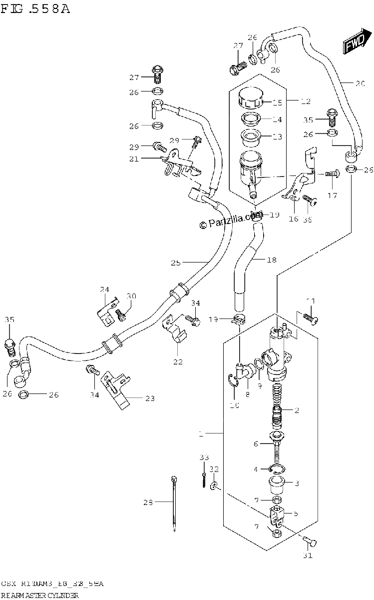 Diagrama de REAR MASTER CYLINDER