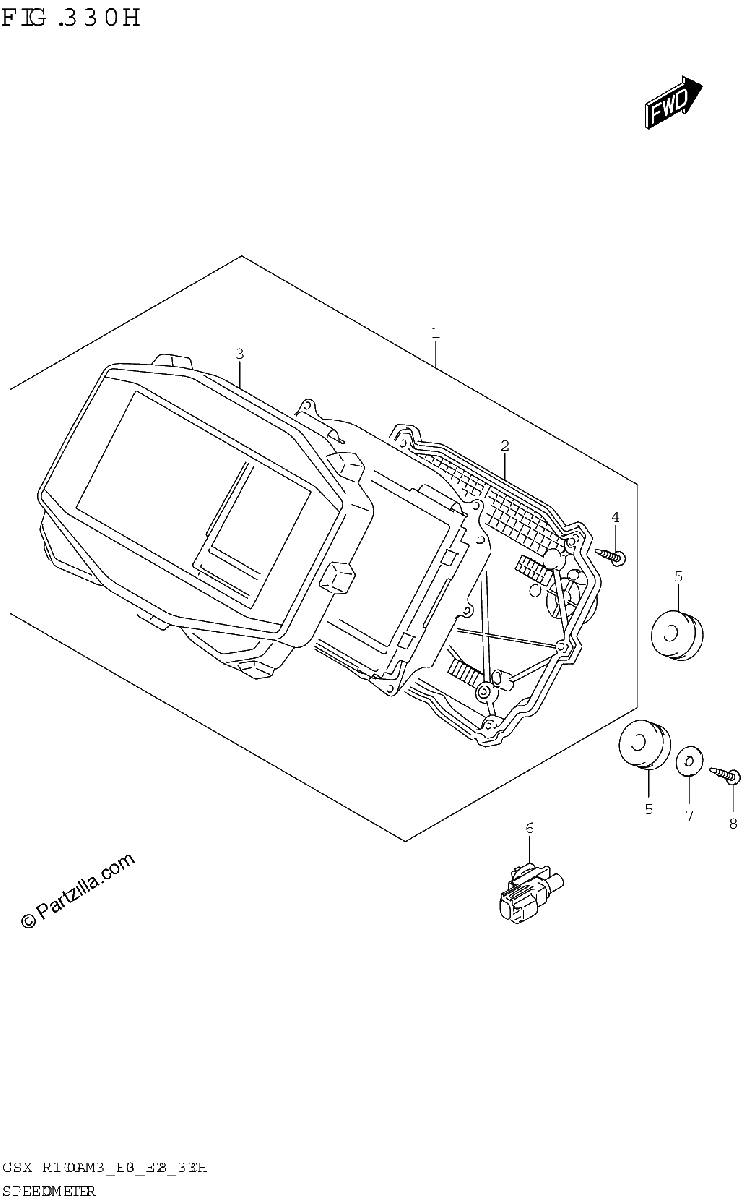 Diagrama de SPEEDOMETER GSX R1000RA GSX R1000RZA E03 E33