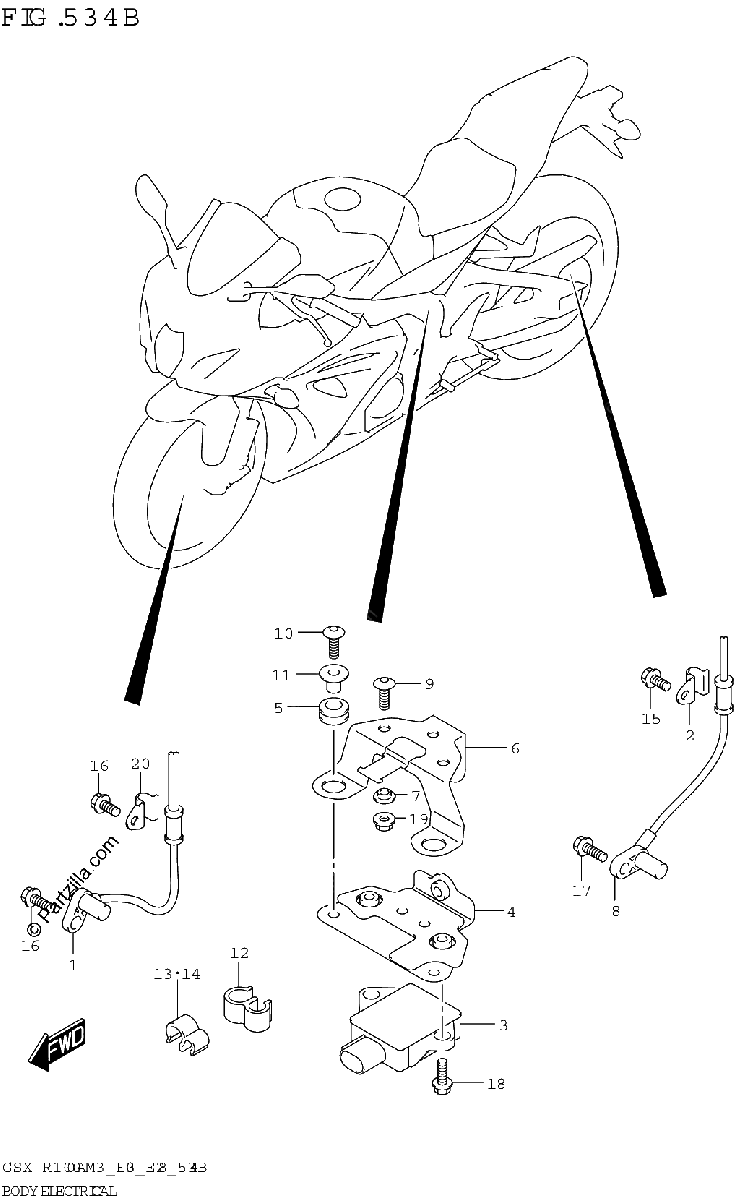 Diagrama de BODY ELECTRICAL GSX R1000RA GSX R1000RZA
