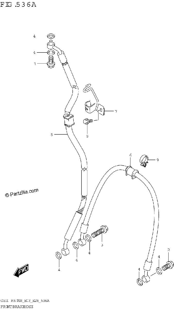 Diagrama de FRONT BRAKE HOSE