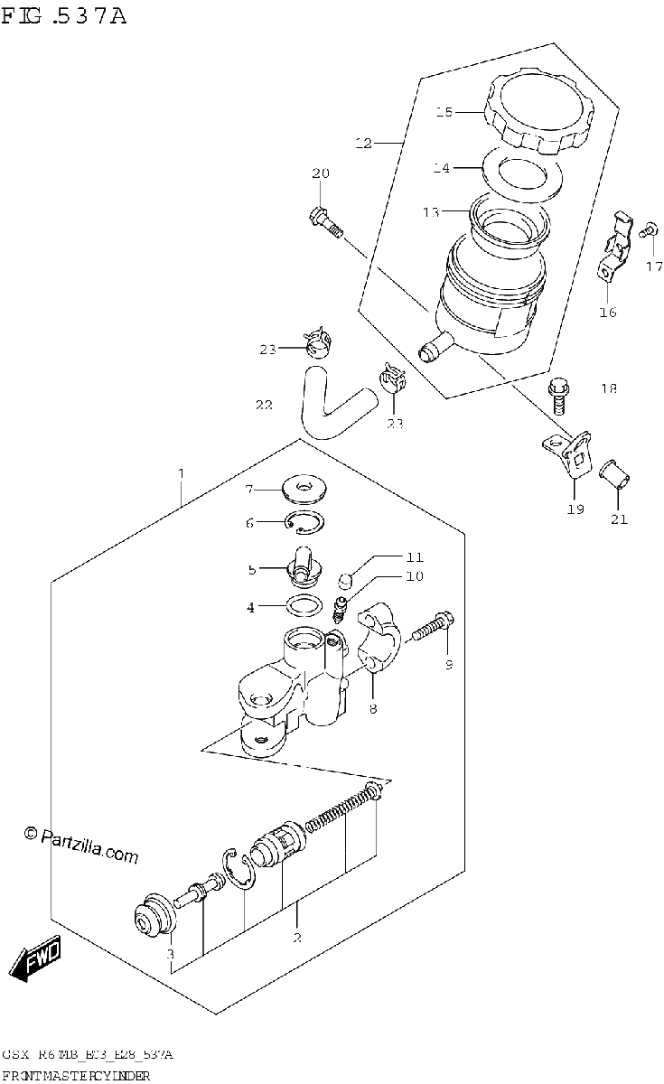 Diagrama de FRONT MASTER CYLINDER