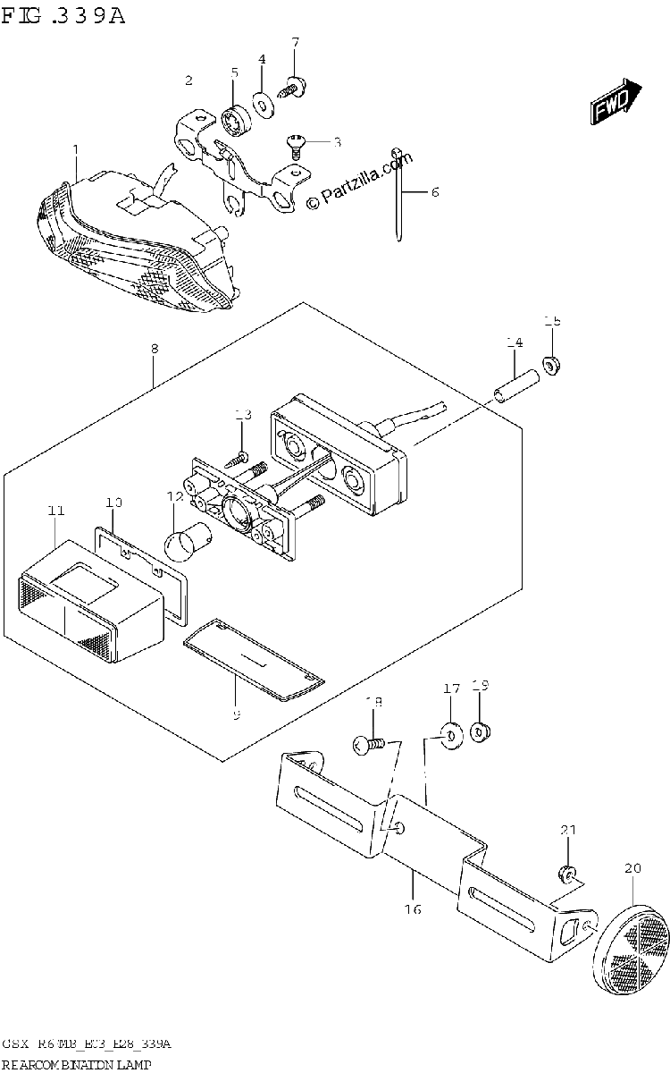 Diagrama de REAR COMBINATION LAMP
