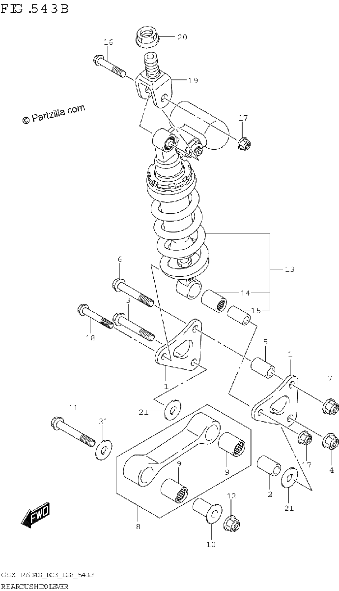 Diagrama de REAR CUSHION LEVER