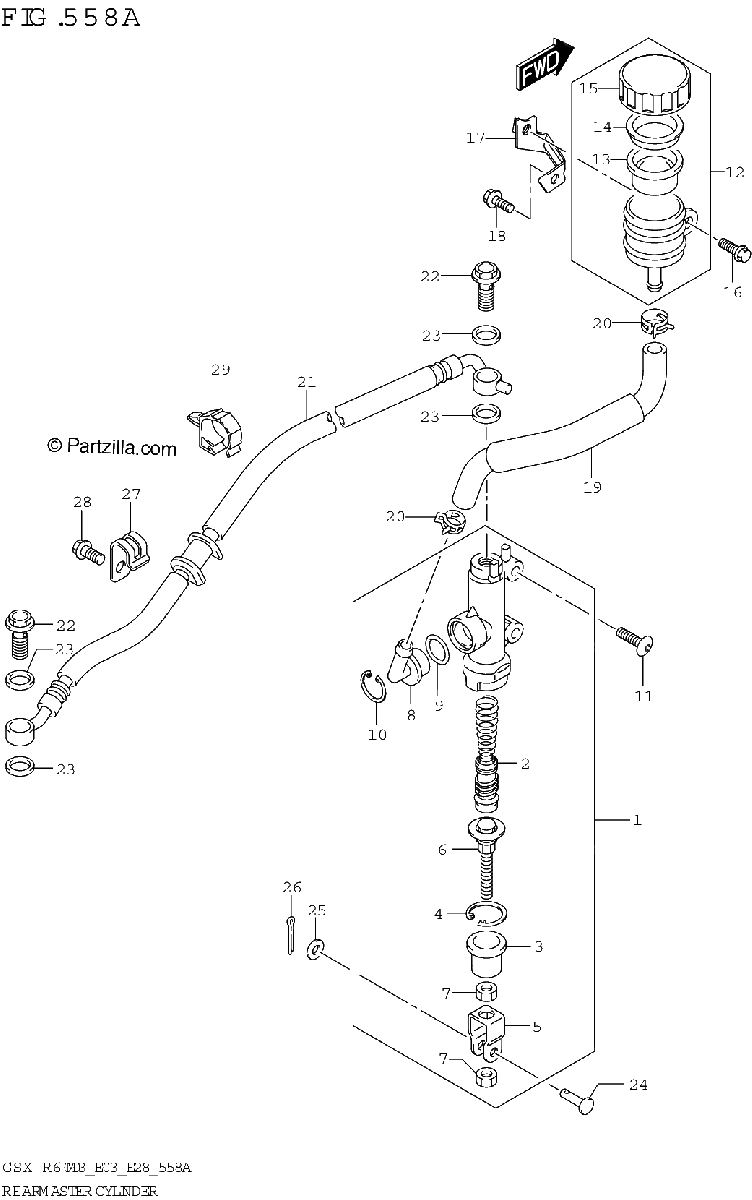 Diagrama de REAR MASTER CYLINDER