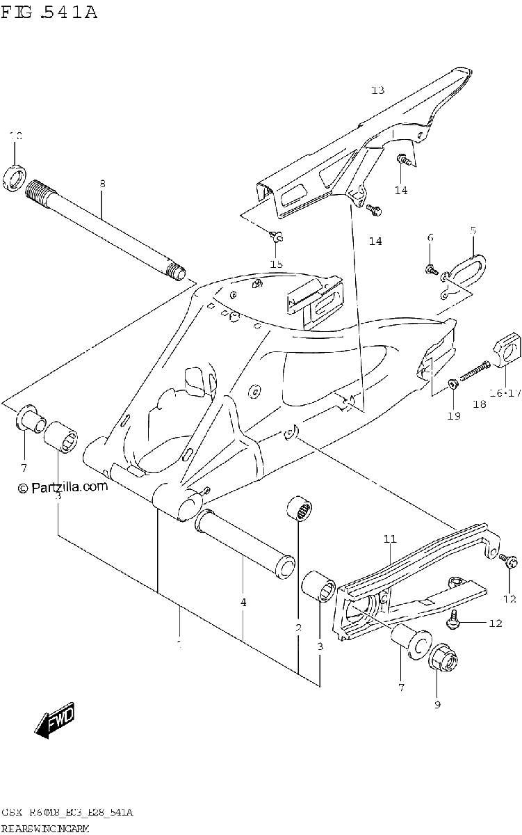 Diagrama de REAR SWINGINGARM