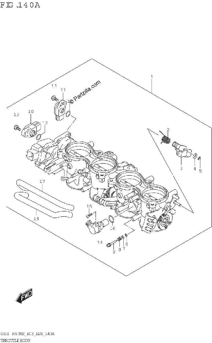 Diagrama de THROTTLE BODY E03 E28