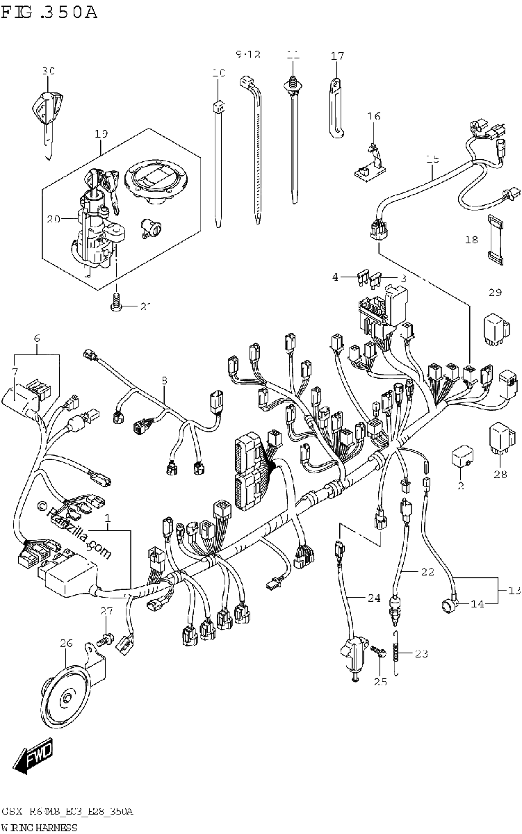 Diagrama de WIRING HARNESS E03 E28