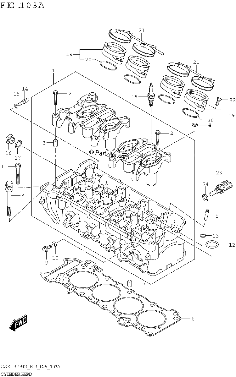 Diagrama de CYLINDER HEAD