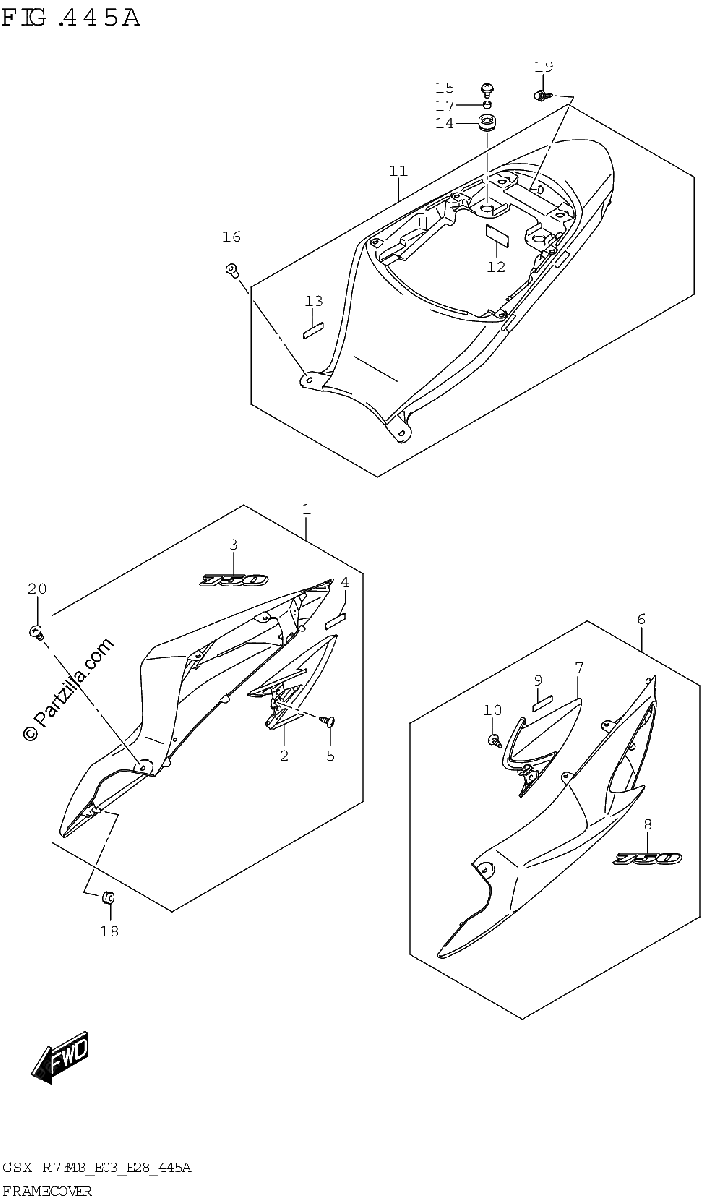 Diagrama de FRAME COVER GSX R750
